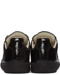 schwarze Leder niedrige Sneakers von Maison Margiela