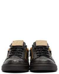 schwarze Leder niedrige Sneakers von Giuseppe Zanotti