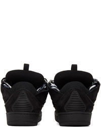 schwarze Leder niedrige Sneakers von Lanvin