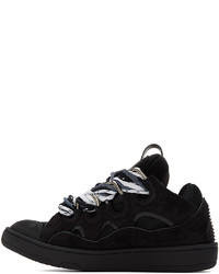 schwarze Leder niedrige Sneakers von Lanvin