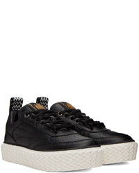 schwarze Leder niedrige Sneakers von Lanvin