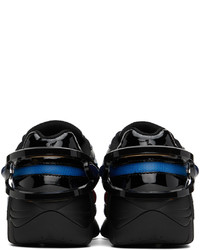 schwarze Leder niedrige Sneakers von Raf Simons