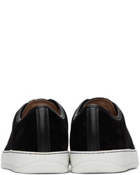 schwarze Leder niedrige Sneakers von Lanvin