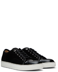 schwarze Leder niedrige Sneakers von Lanvin