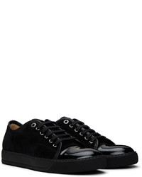 schwarze Leder niedrige Sneakers von Lanvin