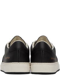 schwarze Leder niedrige Sneakers von Common Projects