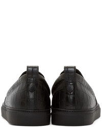 schwarze Leder niedrige Sneakers von Christopher Kane