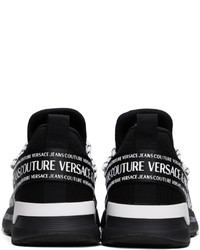 schwarze Leder niedrige Sneakers von VERSACE JEANS COUTURE