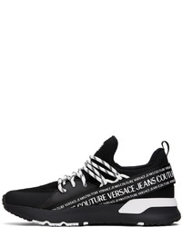 schwarze Leder niedrige Sneakers von VERSACE JEANS COUTURE