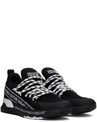 schwarze Leder niedrige Sneakers von VERSACE JEANS COUTURE