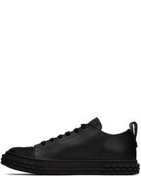 schwarze Leder niedrige Sneakers von Giuseppe Zanotti