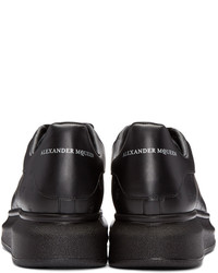 schwarze Leder niedrige Sneakers von Alexander McQueen