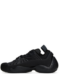 schwarze Leder niedrige Sneakers von Lanvin