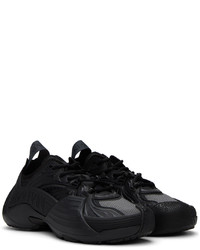 schwarze Leder niedrige Sneakers von Lanvin