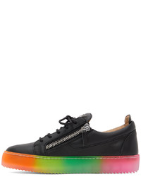 schwarze Leder niedrige Sneakers von Giuseppe Zanotti