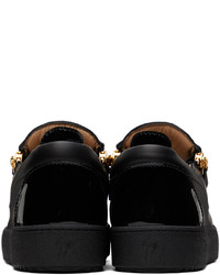 schwarze Leder niedrige Sneakers von Giuseppe Zanotti