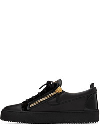 schwarze Leder niedrige Sneakers von Giuseppe Zanotti