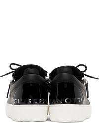 schwarze Leder niedrige Sneakers von Giuseppe Zanotti