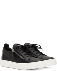 schwarze Leder niedrige Sneakers von Giuseppe Zanotti