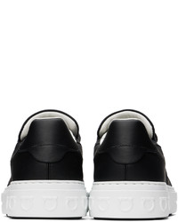 schwarze Leder niedrige Sneakers von Ferragamo