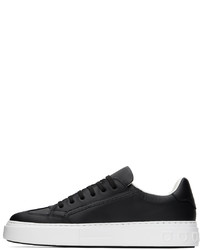 schwarze Leder niedrige Sneakers von Ferragamo