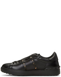 schwarze Leder niedrige Sneakers von Valentino