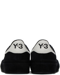 schwarze Leder niedrige Sneakers von Y-3