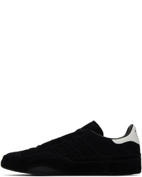 schwarze Leder niedrige Sneakers von Y-3