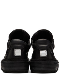 schwarze Leder niedrige Sneakers von Guidi