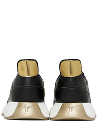 schwarze Leder niedrige Sneakers von Giuseppe Zanotti