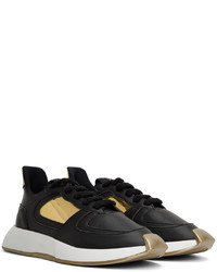 schwarze Leder niedrige Sneakers von Giuseppe Zanotti