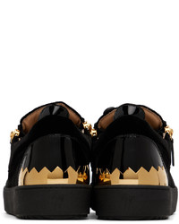 schwarze Leder niedrige Sneakers von Giuseppe Zanotti