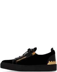 schwarze Leder niedrige Sneakers von Giuseppe Zanotti