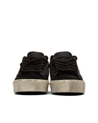 schwarze Leder niedrige Sneakers von Golden Goose