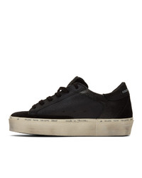 schwarze Leder niedrige Sneakers von Golden Goose