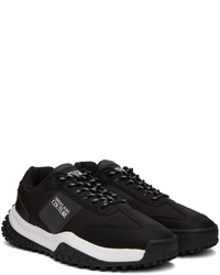 schwarze Leder niedrige Sneakers von VERSACE JEANS COUTURE