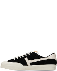 schwarze Leder niedrige Sneakers von Tom Ford