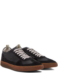 schwarze Leder niedrige Sneakers von Officine Creative