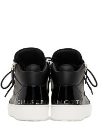 schwarze Leder niedrige Sneakers von Giuseppe Zanotti