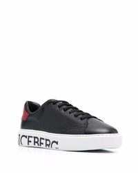 schwarze Leder niedrige Sneakers von Iceberg