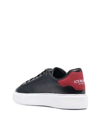 schwarze Leder niedrige Sneakers von Iceberg