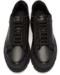 schwarze Leder niedrige Sneakers von MM6 MAISON MARGIELA