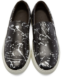 schwarze Leder niedrige Sneakers von Lanvin