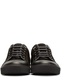 schwarze Leder niedrige Sneakers von Lanvin