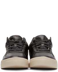 schwarze Leder niedrige Sneakers von Diesel