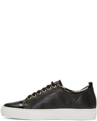 schwarze Leder niedrige Sneakers von Lanvin