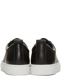 schwarze Leder niedrige Sneakers von Lanvin