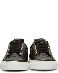 schwarze Leder niedrige Sneakers von Lanvin