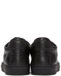 schwarze Leder niedrige Sneakers von MM6 MAISON MARGIELA