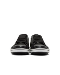 schwarze Leder niedrige Sneakers von Prada